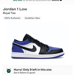 Jordan low Royal toe